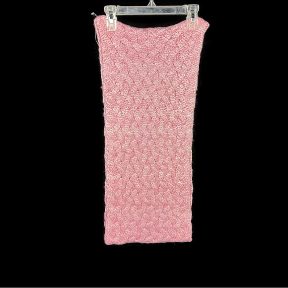 Chunky Pink Shimmer Infinity Cold Weather Knit Scarf - Picture 2 of 5